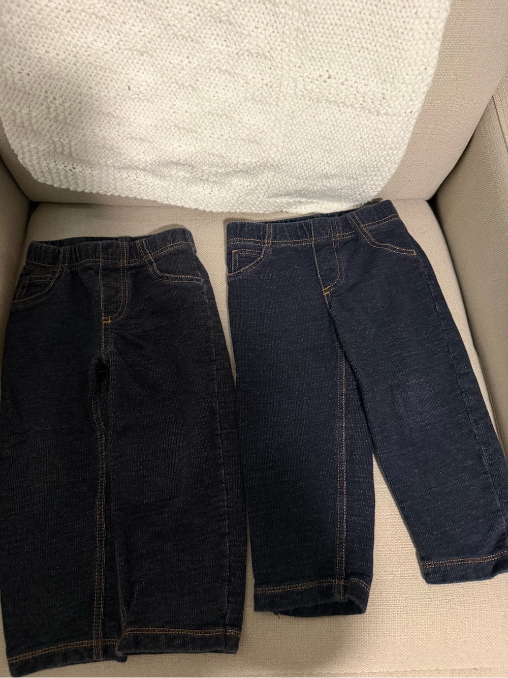 Carter's Dark Blue Knit Denim Pull-On Pants - 2 Pack